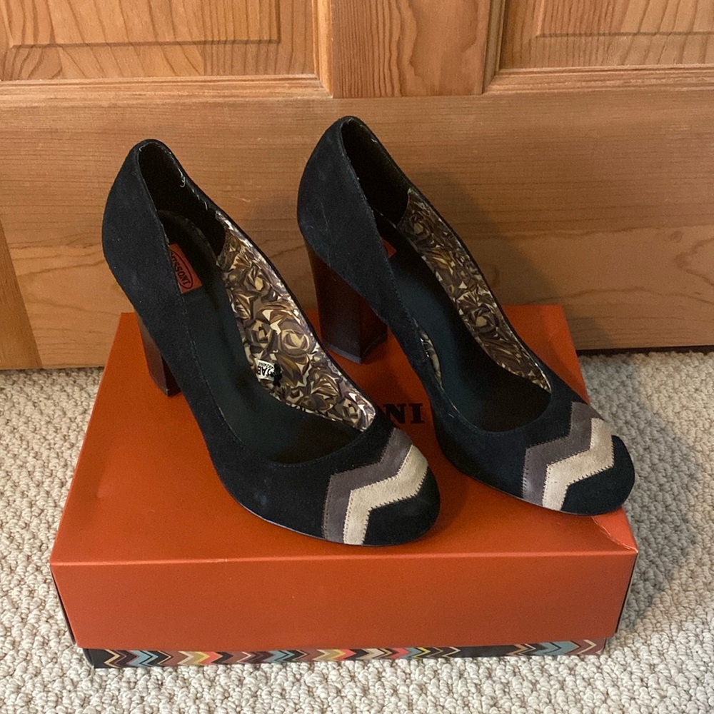 Missoni for Target Black Suede Size 9 1/2 Ladies High Heel Pumps Size 9.5 Shoes